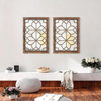 Set of 2 19x26 Inch Large Redbrown Shatterproof Rectangular Wall Mirrors - Image 6