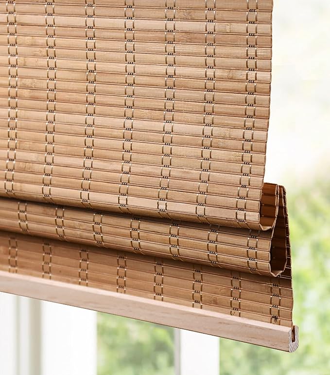 LazBlinds Cordless Bamboo Roman Shades, Light Filtering Window Treatment - Image 3
