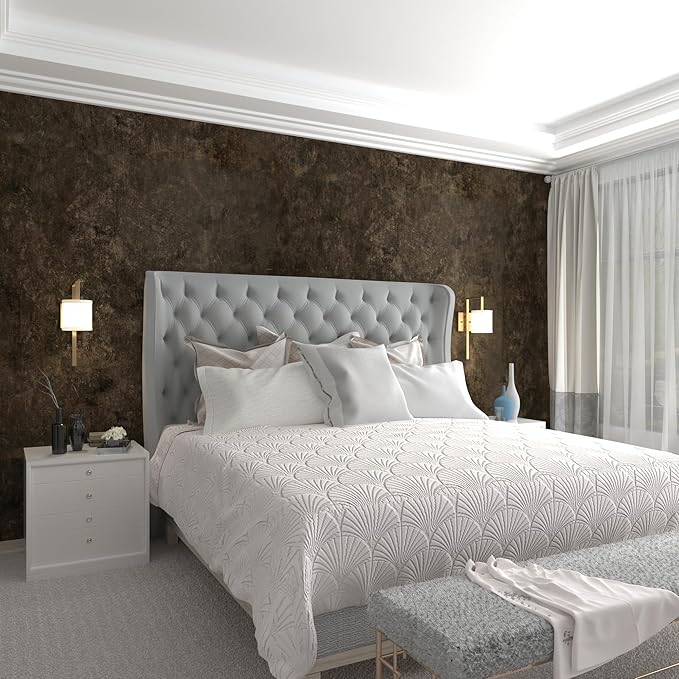 3yecao 16"×591" Big Roll Large Size Thick Dark Brown Tan Grey Concrete - Image 5