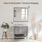 Silver Bathroom Mirror, 36x36 Inch Beveled Silver Square Mirror - Image 6