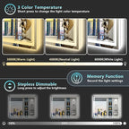 40x38 LED Bathroom Mirror with Lights, Backlit and Front Lit Anti-Fog Lighted - Image 4