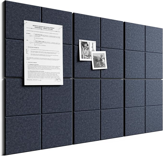 Bumusty Large Felt Bulletin Board, 30 Push Pins, 40 Adhesive Tabs by BUMUSTY