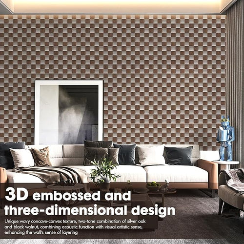 4 Pcs Acoustic Wood Slat Panels, Fluted Wood Panel Sound Absorbing Panel - Image 2