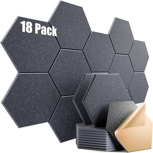 18 Pack Self-Adhesive Acoustic Panels 12" X 10" X 0.4" by Dailycooper