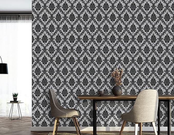 17.7" x 78" Peel and Stick Wallpaper Black Wallpaper - Image 8