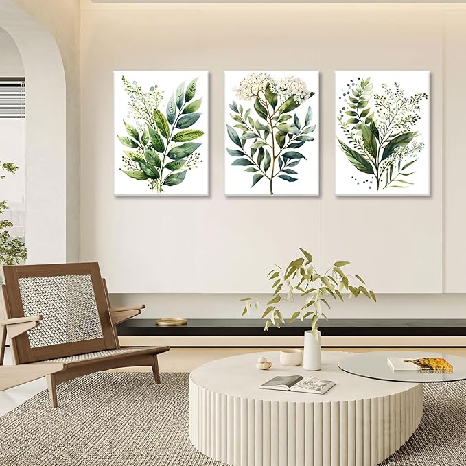 Bwodke Botanical Wall Art Plant Floral Watercolor Poster Canvas Prints Set of 3 - Image 6