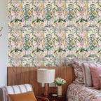 JiffDiff Floral Wallpaper Peel and Stick 17.3"x118" Pink Farm Wildwood Stick on - Image 2