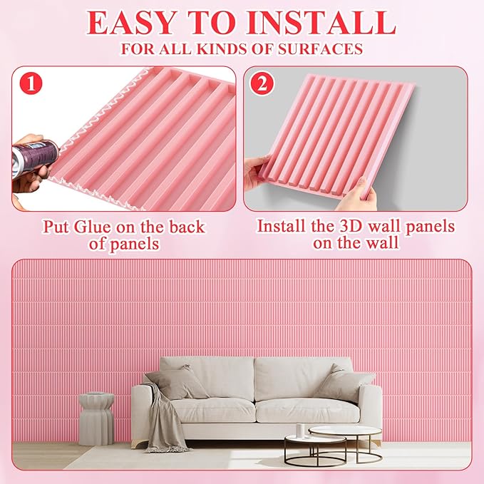 Nuanchu 32 Pcs 3D Wall Panels for Interior Wall Decor, 32 Sq. ft Coverage - Image 4