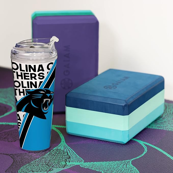 NFL Football 24oz Acrylic Tumbler with Hinged Lid, Officially Licensed Double Wall Tumbler for NFL Fans