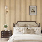 VEELIKE Light Oak Wood Wall Panels Peel and Stick Foam Slat Wallpaper - Image 3
