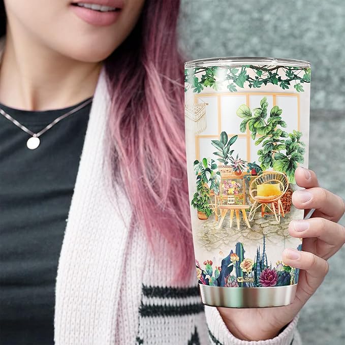 WAZONE Personalized Gardening Tumbler Yes I Really Do Need All These Plants Insulated Cup Stainless Steel Vacuum With Lid 20Oz 30Oz Travel Mug Gift Idea For Gardener Women Flower Plant Lover