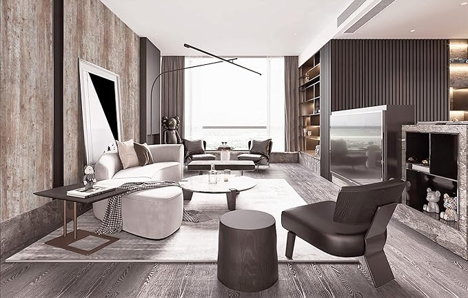 Dimoon78.7"x17.7'' Wood Wallpaper Brown Grey Dark Wood Contact Paper Gray Brown - Image 6