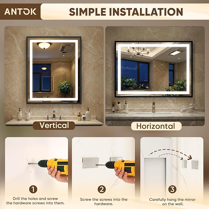 Antok 30X36 LED Bathroom Mirror - Image 8