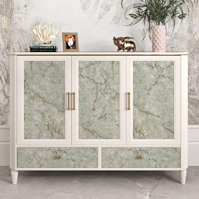 Cyan Glossy Marble Contact Paper Peel and Stick Countertops Self Adhesive - Image 7