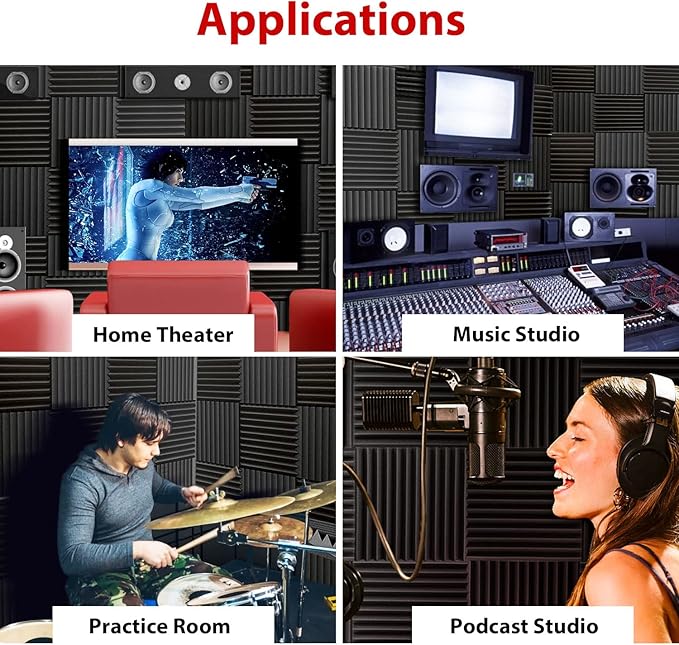 FONESO Acoustic Panels, High Density Soundproof Foam Panels - Image 6