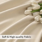 MIULEE Cream Beige Back Tab Light Blocking Curtains 63 Inch Length 2 Panels Set - Image 6