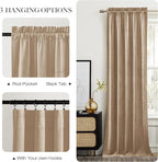 NICETOWN Beige Velvet Room Darkening Curtains, Home Decor Light Blocking - Image 5