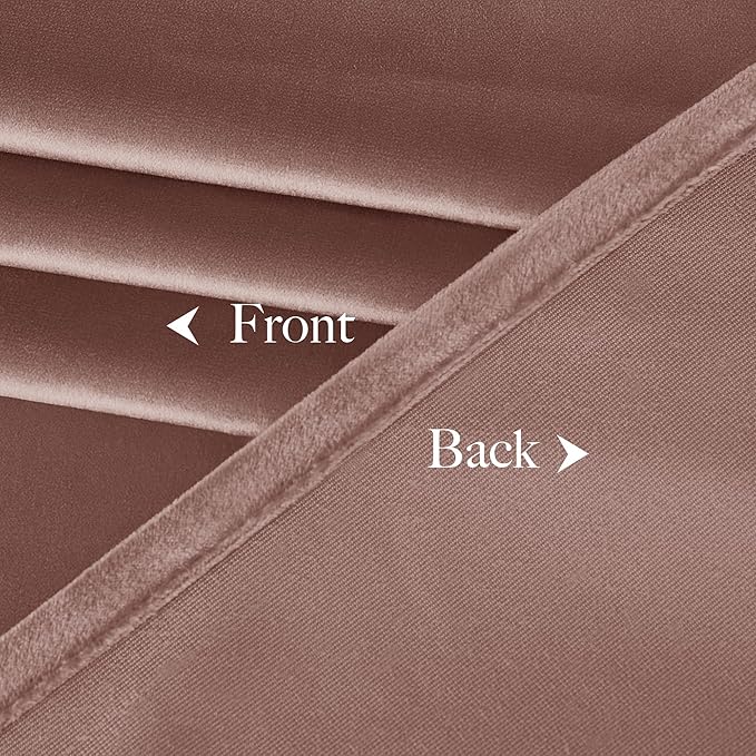 NICETOWN Dusty Pink Velvet Curtains 108 inch Long 52 inch Wide, Luxury and Soft - Image 9