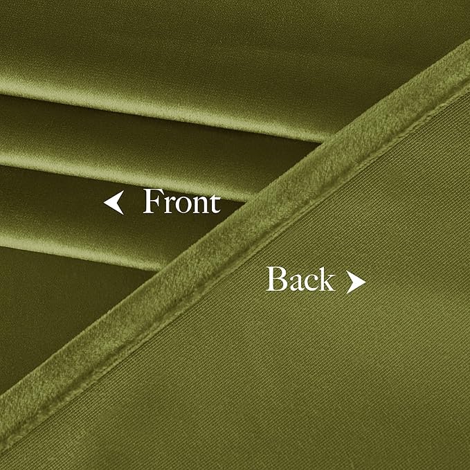 NICETOWN Moss Green Velvet Drapes 120 inch Long - Image 8