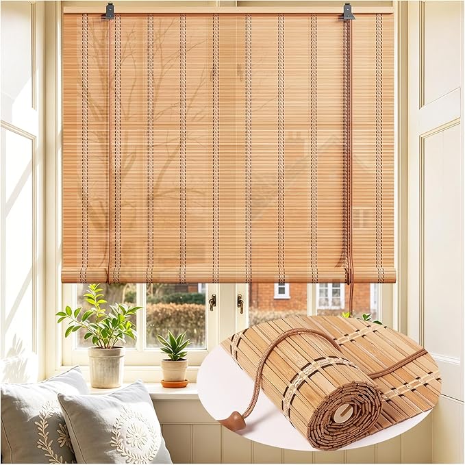 Bamboo Blinds 72x72 inch Bamboo Roman Shades by Unknown