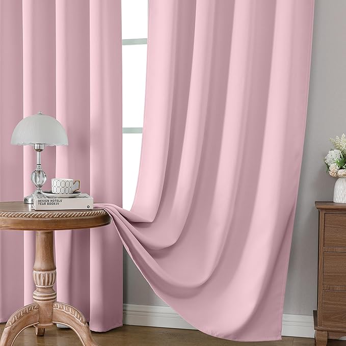 CUCRAF Light Pink Blackout Curtains Customize, Rod Pocket Room Darkening Curtain - Image 5