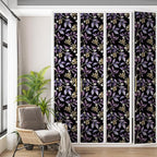 Extra Long Vintage Purple Leaves Wallpaper, 17.5In x 393In Black Botanical - Image 6