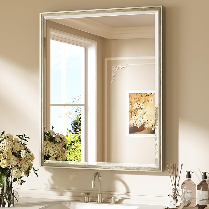 Keonjinn 30" x 36" Brushed Nickel Bathroom Mirrors by Keonjinn