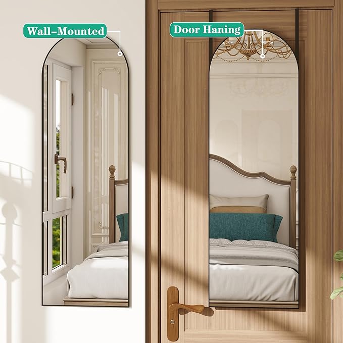 Over the Door Mirror Full Length, Behind the Door Wall Mirror, Back of Door - Image 2
