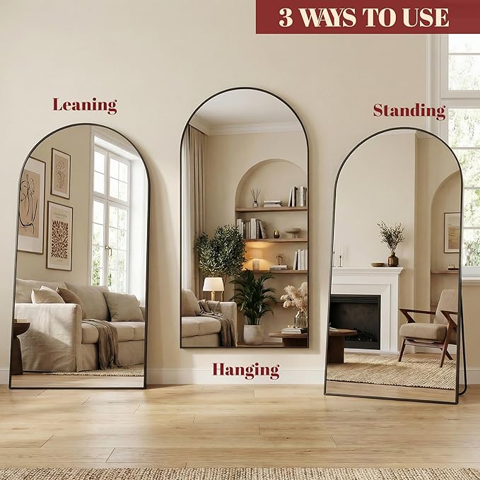 Suidia 88"x44" Arched Full Length Mirror - Image 8