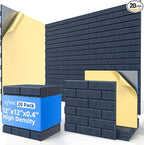20 Pack Acoustic Panels with Self Adhesive, Soundproof Wall Panel, Brick Sound by NEPIS