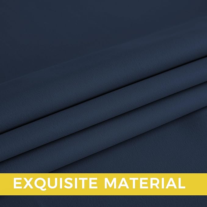 NICETOWN Room Darkening Draperies Curtains Panels, 2 Panels Navy Blue W52 x L90 - Image 5