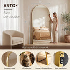 Antok 81" x41” Arched Full Length Floor Mirror, Free Standing/Wall Mount/Leaning - Image 3