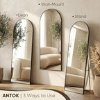 Antok 58" x19” Arched Full Length Floor Mirror, Free Standing/Wall Mount/Leaning - Image 5