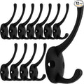 IBosins 12 Pack Black Coat Hooks Wall Mounted by IBosins