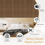 RITOLLO 4 Pack Wood Panels for Wall, 92.5"×12.6" Wood Slat Acoustic Panels for - Image 4