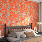 FunStick 17.5x354 Floral Wallpaper Peel and Stick Vintage Burnt Orange - Image 5