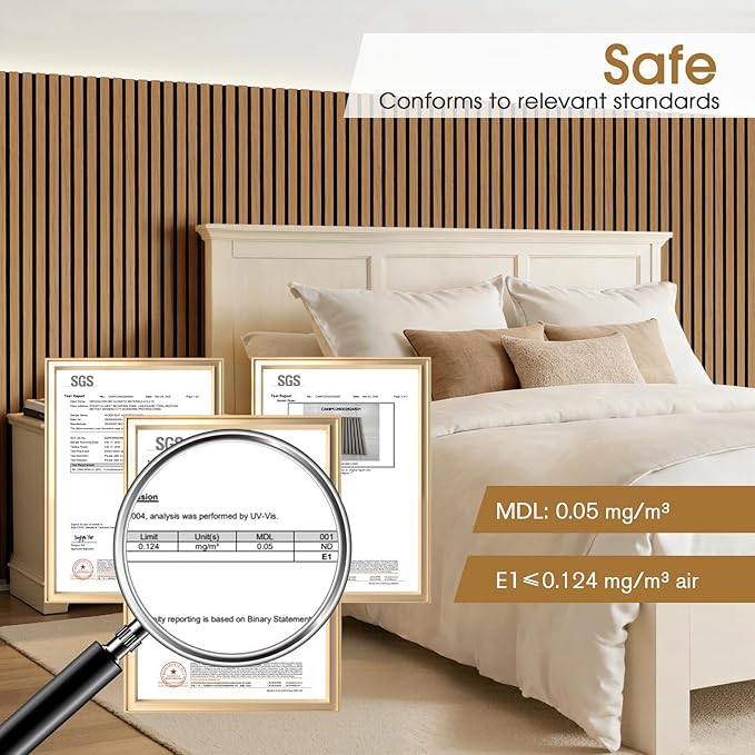 Acoustic Wood Wall Panels 4 Pack 47.6" x 23.6", Sound Proof Wooden Paneling - Image 4