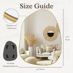 PERFNIQUE Irregular Wall Mirror Asymmetrical Mirror, Decorative Modern Boho - Image 3