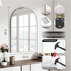 SCWF-GZ 24x36 Arch Mirror Square Full Length Wall Mounted Hanging or Against - Image 3