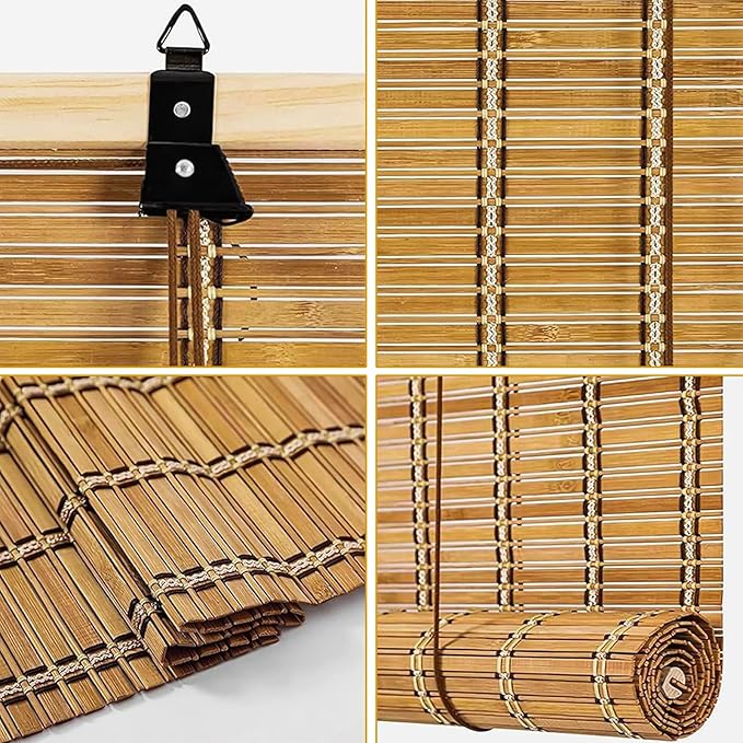 40x72 Inch Bamboo Blinds for Interior Windows, UV Protection Roman Bamboo - Image 6
