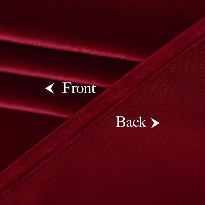 NICETOWN Red Velvet Blackout Curtains 84 inches Long 2 Panels - Image 9