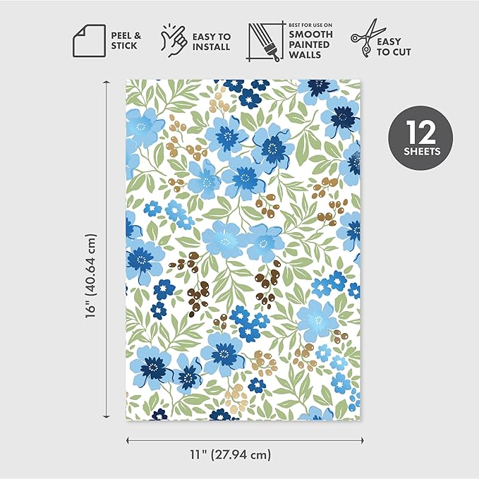 Main Street Peel and Stick Wallpaper Eco-Friendly Sheets 12 Pack, 11 X 16 Inch - Image 2