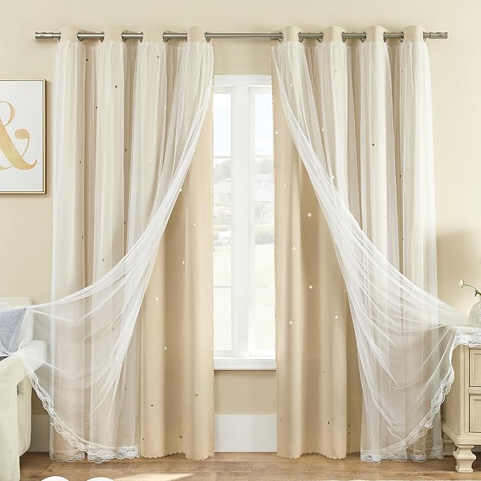 XiDi Curtains for Bedroom Decor Beige34/54/1 - Image 7