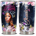 WAZONE Personalized Black Girl Tumbler Melanin Insulated Cup Customized Name Stainless Steel 20oz 30oz Travel Coffee Mug With Lid Birthday Christmas African Gifts For Women Afro Girls Queen