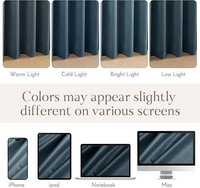 NICETOWN Blue Velvet Curtains 84 inches - Image 5