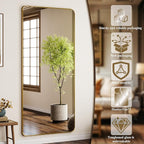 BEAUTYPEAK Gold Full Length Mirror, Suitable - Image 3