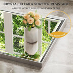 Silver Bathroom Mirror, Rustproof Rectangle Silver Framed Mirror - Image 4