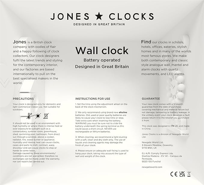 JONES CLOCKS® Studio wall Clock | Modern Round Style | 12 inch | Orange | Easy - Image 8