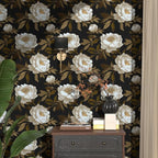 Laatse Peony Floral Wallpaper Peel and Stick Gold Leaf Contact Paper Modern - Image 8