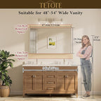 TETOTE 48 x 30 Inch Bathroom Mirror, Matte Black Modern Metal Frame Rectangle - Image 8
